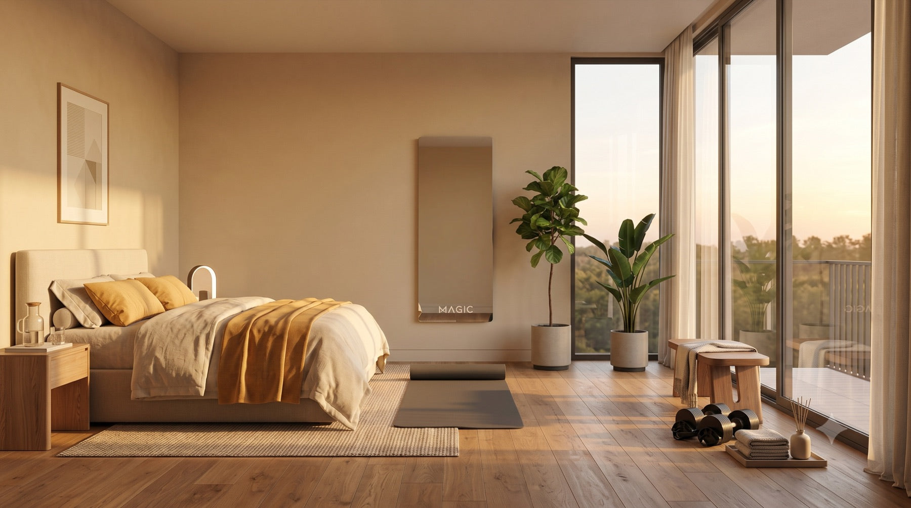 Magic Mirror in a calm bedroom setting